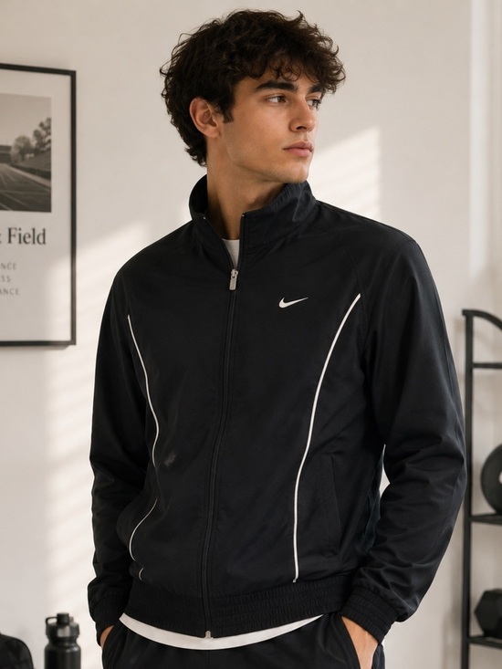 Nike Other - Vintage Nike Black Zip-Up Athletic Jacket